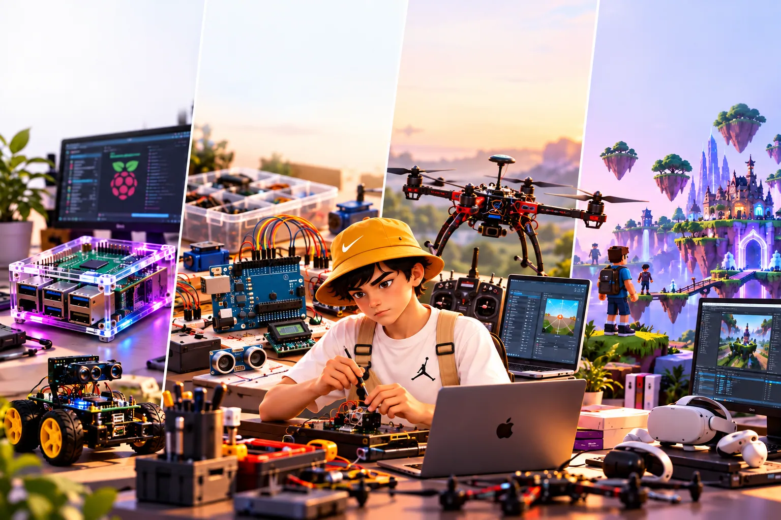 Israel na bancada de eletrônica, entre projetos Raspberry Pi, Arduino, drones e mundos de metaverso